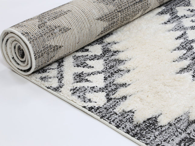 Kaza Tribal Cream Anthracite Rug