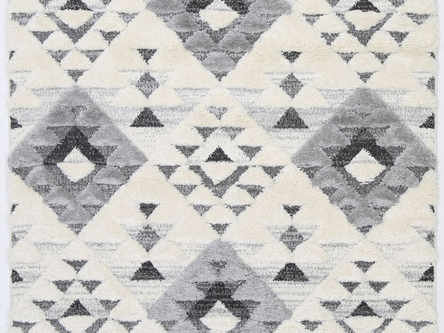 Kaza Tribal Diamond Cream Grey Rug