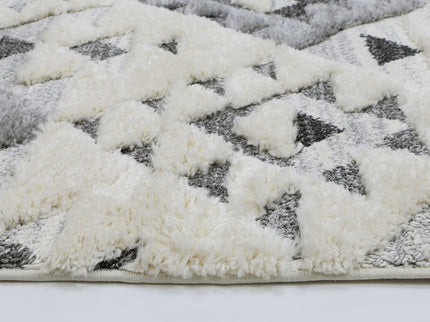 Kaza Tribal Diamond Cream Grey Rug