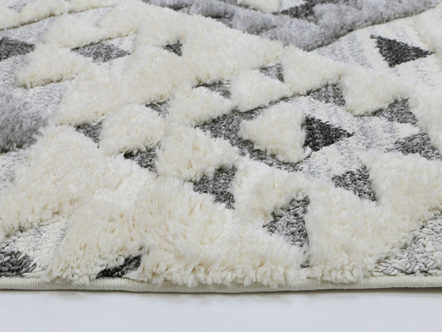 Kaza Tribal Diamond Cream Grey Rug