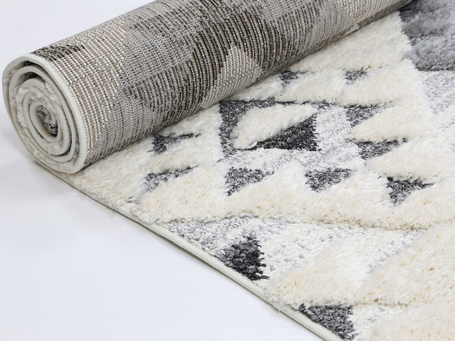 Kaza Tribal Diamond Cream Grey Rug