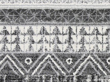 Kaza Tribal Lines Cream Anthracite Rug