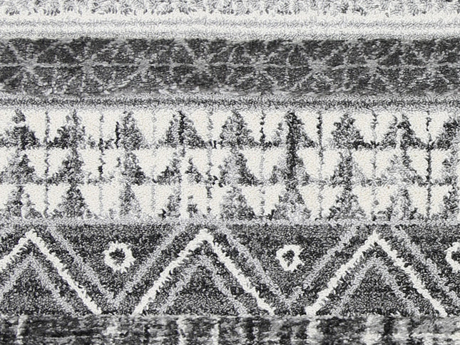 Kaza Tribal Lines Cream Anthracite Rug