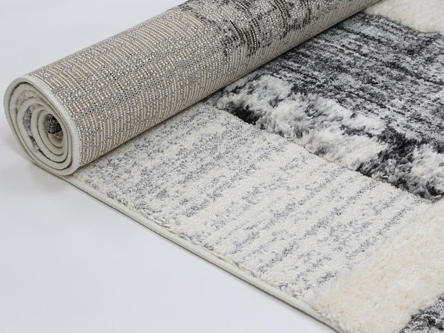 Kaza Tribal Modern Cream Anthracite Rug