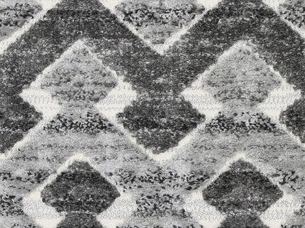 Kaza Tribal Carved Lines Cream Anthracite Rug