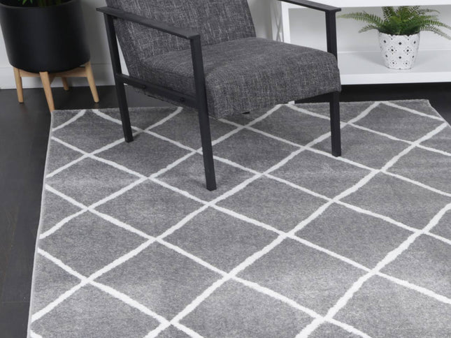 Kimberley Trellis Grey Contemporary Rug