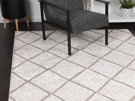 Kimberley Trellis Latte Contemporary Rug