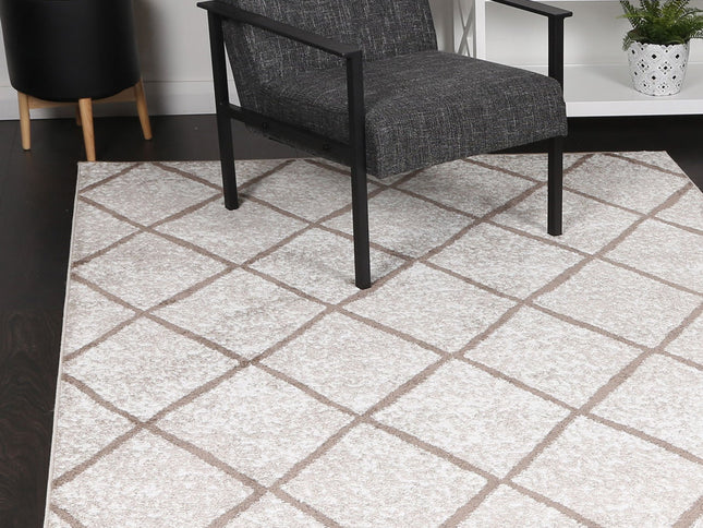 Kimberley Trellis Latte Contemporary Rug