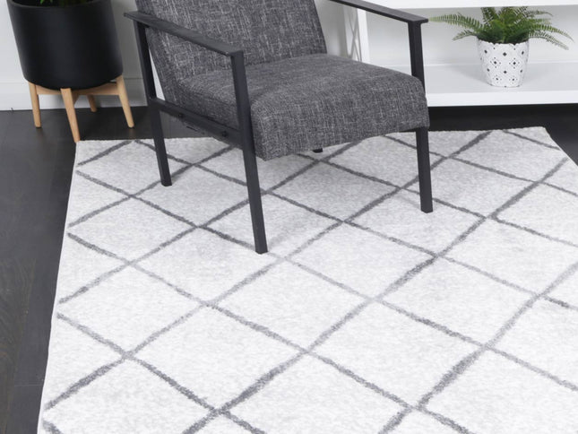 Kimberley Trellis Silver Contemporary Rug