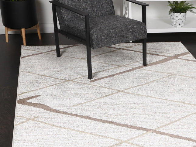 Kimberley Lattice Latte Contemporary Rug