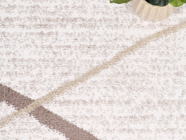 Kimberley Lattice Latte Contemporary Rug
