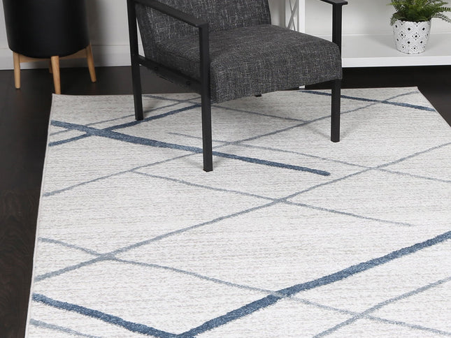 Kimberley Lattice Light Blue Contemporary Rug