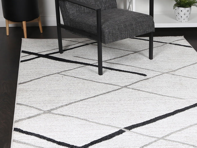 Kimberley Lattice Salt & Pepper Contemporary Rug