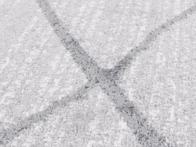 Kimberley Lattice Silver Contemporary Rug