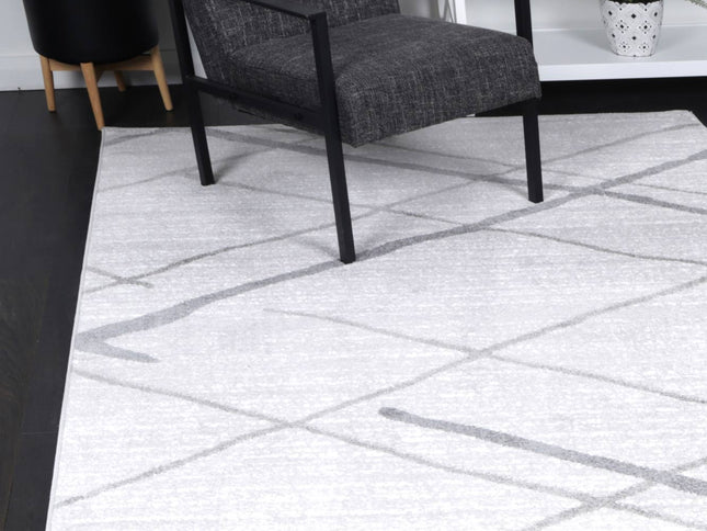 Kimberley Lattice Silver Contemporary Rug