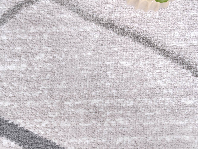 Kimberley Lattice Silver Contemporary Rug