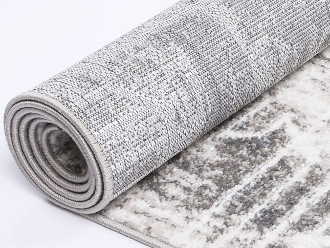 Kimberley Matrix Geometric Silver Rug