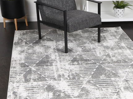 Kimberley Matrix Geometric Silver Rug