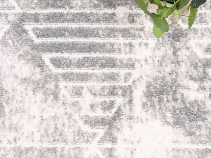 Kimberley Matrix Geometric Silver Rug