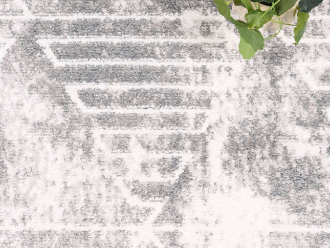Kimberley Matrix Geometric Silver Rug