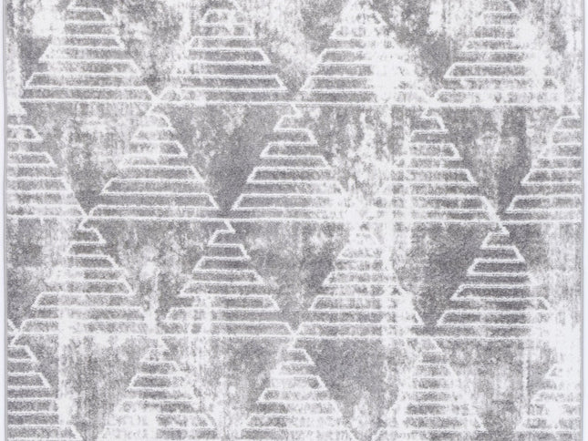 Kimberley Matrix Geometric Silver Rug