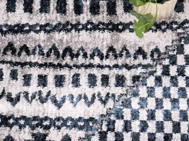 Kimberley Aztec Blue Contemporary Rug
