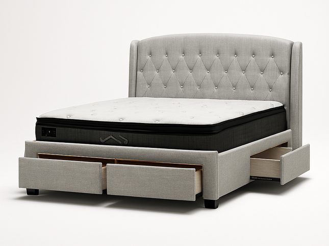 Kingston Double Bed - Stone