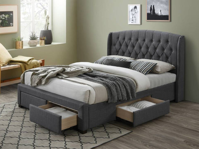 Kingston Double Bed - Dark Grey