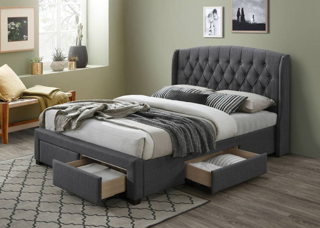 Kingston Double Bed - Dark Grey