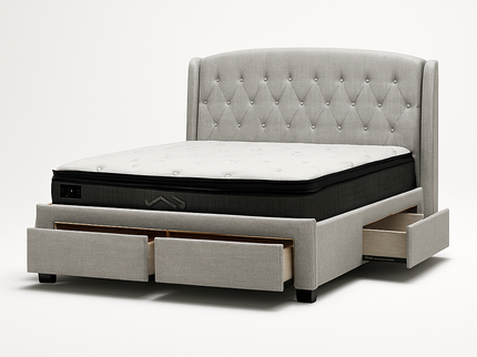 Kingston Queen Bed - Stone