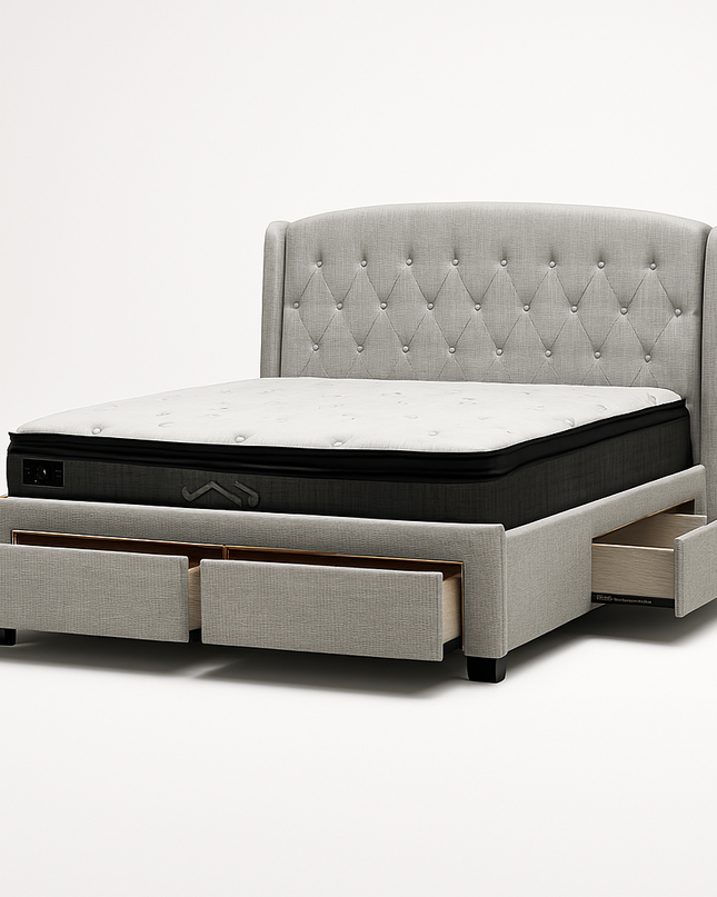 Kingston Queen Bed - Stone