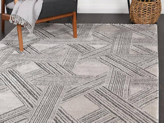 Legend Hermes Geometric Grey Rug