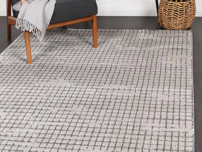 Legend Bacchus Geometric Grey Rug