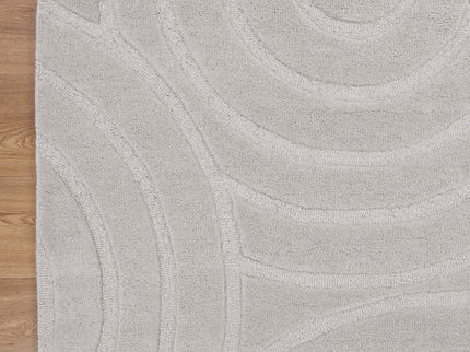 Les Nomades Ellipse Light Grey Wool Rug