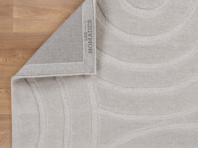 Les Nomades Ellipse Light Grey Wool Rug
