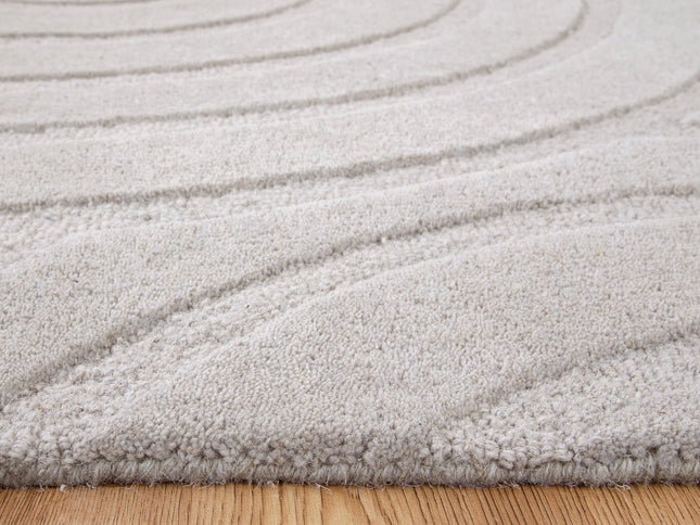 Les Nomades Ellipse Light Grey Wool Rug