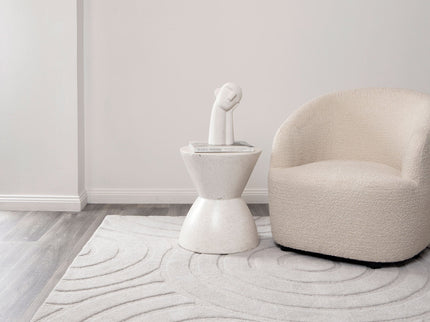 Les Nomades Ellipse Light Grey Wool Rug