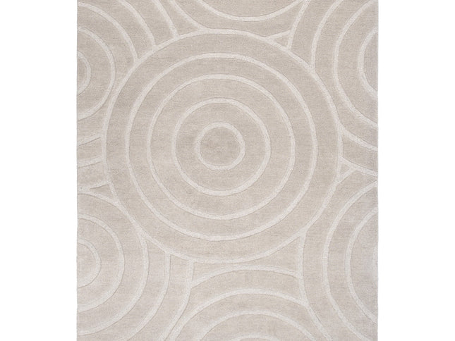 Les Nomades Ellipse Beige Wool Rug