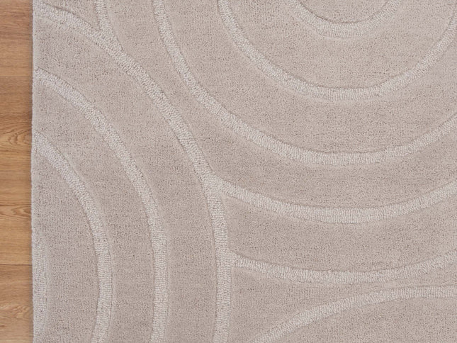 Les Nomades Ellipse Beige Wool Rug