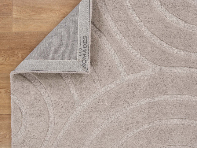 Les Nomades Ellipse Beige Wool Rug