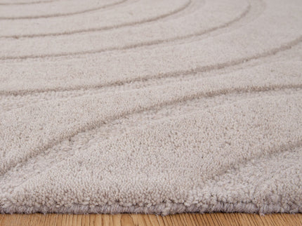 Les Nomades Ellipse Beige Wool Rug