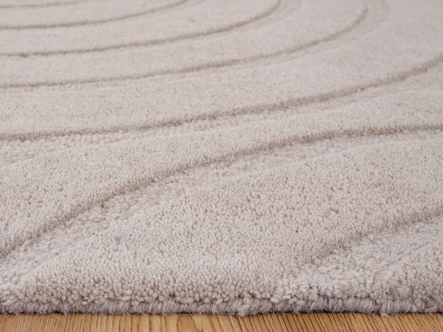 Les Nomades Ellipse Beige Wool Rug
