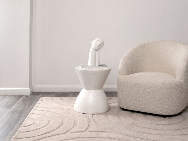 Les Nomades Ellipse Beige Wool Rug