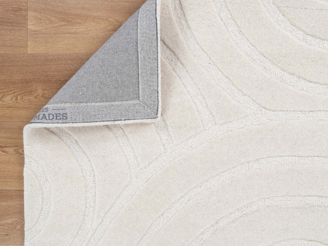 Les Nomades Ellipse Cream Wool Rug