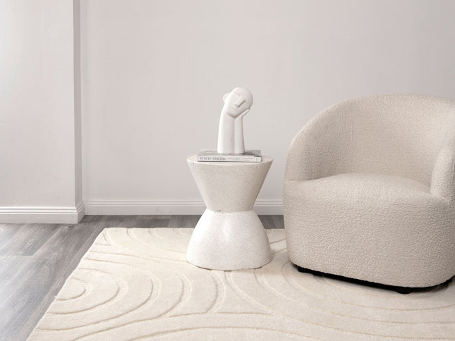 Les Nomades Ellipse Cream Wool Rug