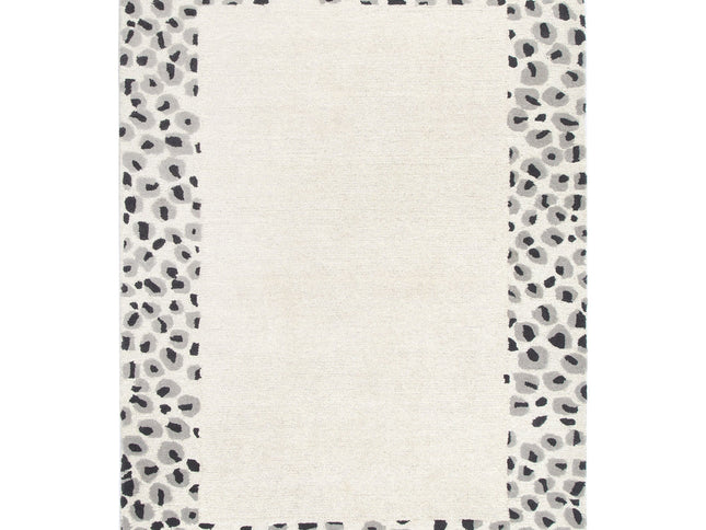 Les Nomades Leopard Cream Grey Wool Rug