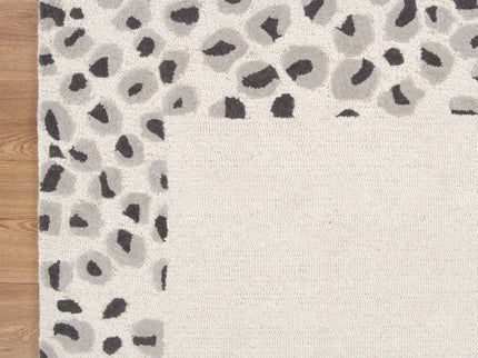 Les Nomades Leopard Cream Grey Wool Rug
