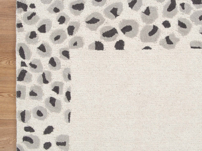 Les Nomades Leopard Cream Grey Wool Rug