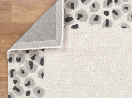 Les Nomades Leopard Cream Grey Wool Rug
