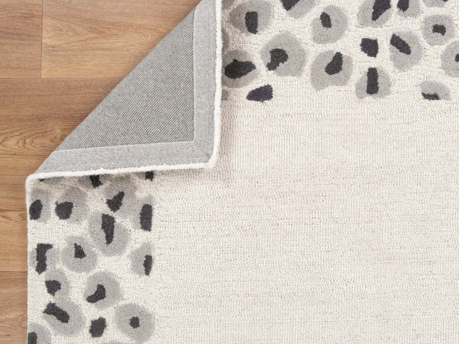 Les Nomades Leopard Cream Grey Wool Rug